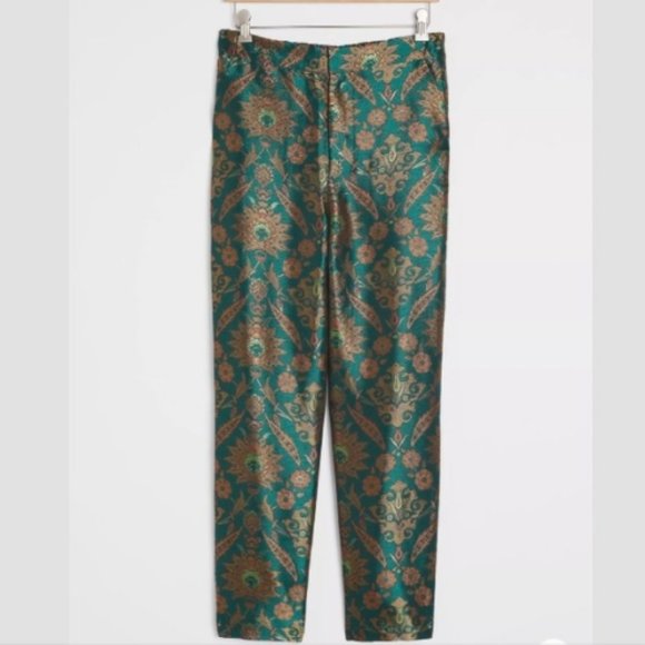 NWT Maeve Anthropologie Jacquard Trousers Ankle - Picture 2 of 6